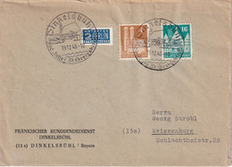 ALLEMAGNE 1948 ZONE ANGLO AMERICAINE LETTRE DE DINKELSBÜHL - Zone Anglo-Américaine