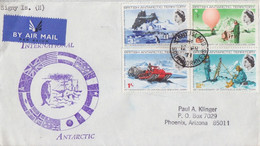 BAT, Lettre Obl. Signy Is. Le 12 FE 71 Sur TP N° 21 à 24 + Cachet International Antarctic - Briefe U. Dokumente