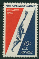 USA Scott # C56   1959 Pan American Games 10c  Airmail -  Mint Never Hinged (MNH) - 2b. 1941-1960 Neufs