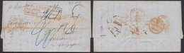 LAC Non Affranchie En Provenance De L'amérique (N.Y. 1849) + Marque De Paquebot > Hodimont (Verviers). Diverses Ports - Poste Rurale