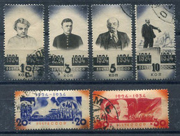 SOVIET UNION 1934 Lenin Death Anniversary 2nd Issue, Fine Used.  Michel 488-93 - Usados