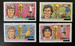 Guinée Guinea 2009 Mi. 6729 - 6732 Surchargé Overprint Football Fußball Soccer Diego Maradona Michel Platini Haus Pfaff - 1986 – México