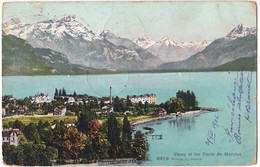Vevey Et Les Dents De Morcles - 8679 - Old Postcard - 1907 - Switzerland - Used - Morcles