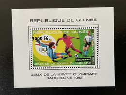 Guinée Guinea 2009 Mi. Bl. 1715 Surchargé Overprint Olympic Games Barcelona 1992 Jeux Olympiques Football Fußball - Unused Stamps