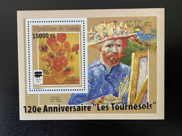 Guinée Guinea 2008 Mi. Bl. 1649 Surchargé Overprint 120e Anniv Les Tournesols Sonnenblumen Sunflowers Vincent Van Gogh - Guinée (1958-...)