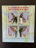 Guinée Guinea 2009 Mi. 6735 - 6738 Surchargé Overprint Prix Sportifs Mondiaux De L'année Golf Sport Prize - Guinee (1958-...)