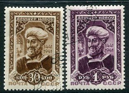 SOVIET UNION 1942 500th Anniversary Of Alisher Navoi Set Used.  Michel 827-28 - Gebraucht