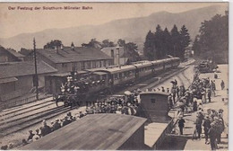 Solothurn-Münster-Bahn - Bahnhof Mit Dampfzug - Verm.Eröffnungsfestzug - 1908         (P-295-01003) - Stations - Met Treinen