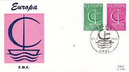 B01-305 1389 1390 FDC P194a Europa Gregor Josef Bender 24-09-1966 Liège - 1981-1990