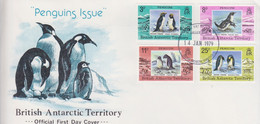 BAT, FDC (Penguins Issue) Obl. Halley Bay Le 14 JAN 79 Sur TP N° 78 à 81 - FDC