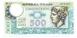 Italia - 500 Lire 1976 Mercurio - Sostitutiva W    ---- - 500 Lire