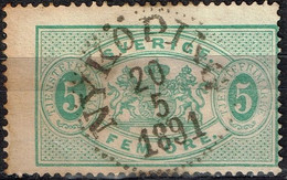 Suède - 1874 - Y&T N° S 3 A, Oblitéré Nykopta - 1872-1891 Ringtyp
