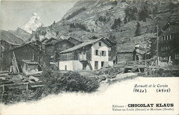 SUISSE  ZERMATT Et Le CERVIN   (chocolat Klaus) - Matt