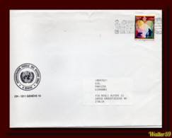 1994 ONU NU Lettre Timbre Et Cachet De L'office De Geneve Circulee Pour Italie - Lettres & Documents