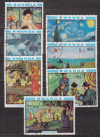 1980 - Peinture, Impressionnistes - RUANDA - Monet, Cassat, Van Gogh, Degas, Gauguin, Seurat - N° 951 à 957 - Oblitérés