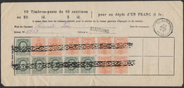 N°28 X8 + 30 X6 Sur "Bulletin Caisse Générale D'épargne Et De Retraite" Obl S.C. + Griffe à L'origine BEAURAING (1884) - Dépliants De La Poste