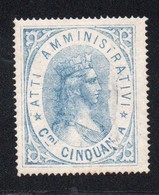 MARCA DA BOLLO ATTI AMMINISTRATIVI 50 C. NUOVA PIENA GOMMA - Revenue Stamps