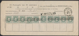 N°30 X10 Sur "Bulletin Caisse Générale D'épargne Et De Retraite" Obl S.C. + Griffe à L'origine "St-Nicolas" (1884) - Post Office Leaflets