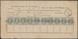 N°30 X10 Sur "Bulletin Caisse Générale D'épargne Et De Retraite" Obl Simple Cercle "Dampremy" (1884) - Postkantoorfolders