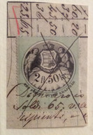 MARCA DA BOLLO  AUSTRIA UNGHERIA  2 Ft 50 Kr  Su Frammento   BB - Revenue Stamps