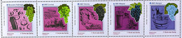 BRAZIL 2020 - VITICULTURE -  AGRICULTURE - AROMATIC STAMPS -  GRAPES  - TRAUBEN - WINE -  STRIP  5v -  MNH - Ongebruikt