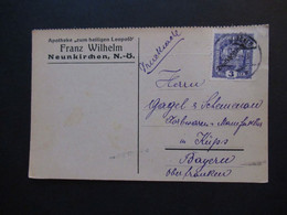 Österreich 1918 Deutsch-Österreich Nr. 228 EF Drucksache Apotheke Zum Heiligen Leopold Franz Wilhelm Neunkirchen N.Ö. - Storia Postale