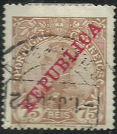 Portugal 1910 D Manuel II Overprinted REPUBLICA Cancel - Gebruikt