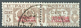 SOMALIA 1937 PACCHI POSTALI 5 CENTESIMI SASSONE  N. 71 USATO - Somalie