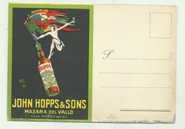 JOHN HOPPS & SONS LIQUORE, MAZARA DEL VALLO ILLUSTRATA BAZZI 1923  - NV FG - Reclame