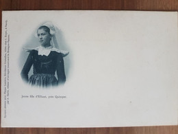 Jeune Fille D'elliant.coiffe Costume Breton.précurseur Dos Non Divisé.édition Royer - Elliant