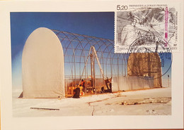 Carte Postale Terre Adélie Forage Profond à Dome C. Avec Timbre Dome C. Cachet Postal Illustré 1/1/1998 - Sonstige & Ohne Zuordnung