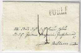 Italy Papal States Vatican 1844 Fold Cover From Forli To Bertinoro Postmark - ...-1929 Voorfilatelie