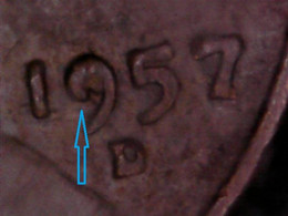 USA   ONE  CENT   1957 D       DRUCKFEHLER  -  Nr 9 - Protótipo