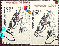 Errors Romania 1993 Mi 4879  Birds With Misplaced Image Right Uswd Stamp - Abarten Und Kuriositäten