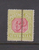 Australia ASC D 97 1919-30  Postage Due  Six Pence Carmine And Yellow Green, Perf 14 , Used. - Strafport