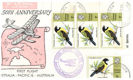 (HH 7) 50th Anniversary Of 1st Flight From Australia To Pacific Islands (Solomon Islands Stamps) - Primi Voli