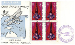 (HH 7) 50th Anniversary Of 1st Flight From Australia To Pacific Islands (Condominium Of New Hebrides Stamps) - Primi Voli