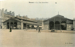 Rouen * Le Clos St Marc * Les Halles * Marché * Cpa Toilée Colorisée - Rouen