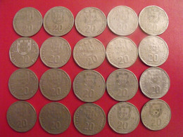 Portugal. Lot De 20 Pièces : 20 Escudos 1986/1999 - Portugal