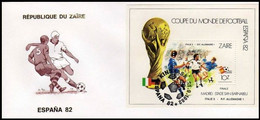 FDC (BL51) - Coupe Du Monde De Football / Wereldbeker Voetbal / Fussballweltmeisterschaft - "España 82" - ZAÏRE - 1980-1989