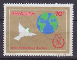 Rwanda 1986 Mi. 1357   70 Fr Christmas Weihnachten Internationales Jahr Des Friedens Friedenstaube Erdkugel Globe (used) - Gebraucht