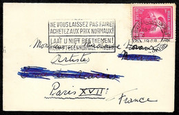 1948 Sur Lettre Mignonnette Flamme BRUXELLES (NORD) "Ne Vous Laissez Pas Faire, Achetez Des Timbres Aux Prix Normaux" - Flammes