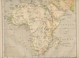 LANDKARTE AFRIKA Dreidimensionale Relief-Landkarte 29,5x24,5cm W. Swan Sonnenschein 1878 Aus Plastik GROSSE RARITÄT - Carte Geographique