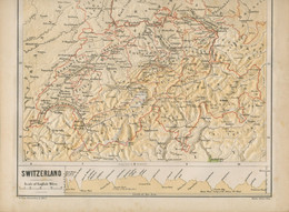 LANDKARTE SCHWEIZ Dreidimensionale Relief-Landkarte 29,5x24,5cm W. Swan Sonnenschein 1878 Aus Plastik GROSSE RARITÄT - Carte Geographique