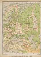 LANDKARTE EUROPEAN RUSSIA Dreidimensionale Relief-Landkarte 29,5x24,5cm W. Swan Sonnenschein 1878 Aus PLASTIK GR.RARITÄT - Landkarten