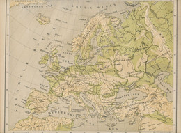 LANDKARTE EUROPA Selt. Dreidimensionale Relief-Landkarte 29,5x24,5 Cm, W. Swan Sonnenschein 1878 PLASTIK GROSSE RARITÄT - Mapas Geográficas