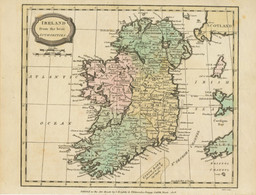 MAP IRELAND 1820 Superb 200 Years Old Handcoloured Map 20cm X 25,5cm C.Brightly - Carte Geographique