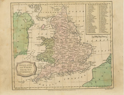 MAP GB ENGLAND & WALES 1820 Superb 200 Years Old Handcoloured Map 20cm X 25,5cm - Cartes Géographiques