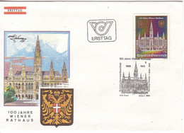 Ö 1983 - Mi:1752 (2) , FDC - 100 Jahre Wiener Rathaus , SST 1010 Wien - 1981-90 Storia Postale