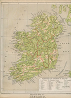 MAP IRELAND 1879 Embossed Map From The Plastic School Atlas 29,5cmx24,5cm - Mapas Geográficas